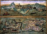 joris Hoefnagel View of Candia and Corfu Spain oil painting artist